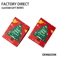 Conjunto de Caixas Rígidas Vermelhas Premium para Natal, Personalizadas, de Duas Peças, Ecológicas, Recicláveis, com Forro de Esponja para Embalagem de Presentes