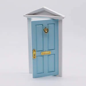 Minipuerta de madera <span class=keywords><strong>en</strong></span> <span class=keywords><strong>miniatura</strong></span>, modelo de puerta de hadas que se abre con accesorios para cuento de hadas, juguete educativo de aprendizaje - Product Image 1