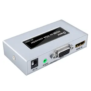 Dtech Mini VGA HDMI adaptörü 3.5 ses Video tam HD 1080P HDMI Vga dönüştürücü