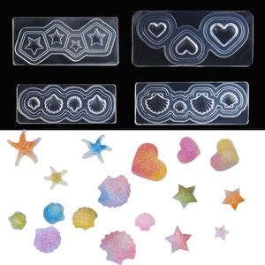 Cristal Arc Couronne Coeur Étoiles Shell Nail Art Moule En Silicone Manucure Résine Bijoux Coulée Moules - Product Image 6