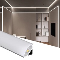 Profil LED d'angle à 90 degrés de 16 mm de largeur pour éclairage de plafond intérieur, profil en aluminium à 45 degrés, canal diffuseur LED