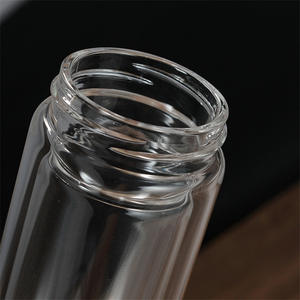 Bouteille en <span class=keywords><strong>verre</strong></span> à Double paroi avec couvercle en bambou, 450ml, avec passoire à thé - Product Image 5