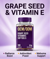 Extrait naturel de pépins de raisin avec vitamine E en gélules molles |   Soutien au bien-être cellulaire et à l'éclat de la peau