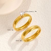 Vente flash - Bagues de fiançailles et de mariage pour couples en acier inoxydable plaqué or 18 carats, bijoux de mode, ensembles de bagues en zircon diamant pour femmes et hommes