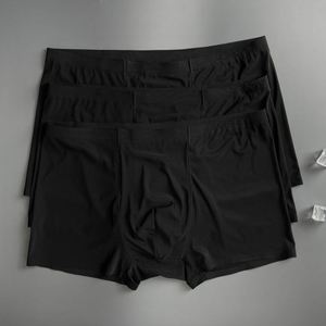 Calzoncillos bóxer de punto para hombre, de seda helada, finos, sin costuras, de secado rápido, transpirables, cómodos, de tiro medio, para verano, estilo business. - Product Image 2