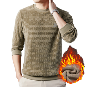 Pull d'hiver pour hommes, pull doublé en polaire, pull thermique, pull chaud en tricot, pull jacquard, pull à col rond, pull à manches longues - Product Image 1