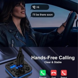 Cargador de Coche con Reproductor MP3 Bluetooth, Adaptador de Encendedor de Cigarrillos con Carga Rápida PD de 20 W, Radio FM y Pantalla - Product Image 4