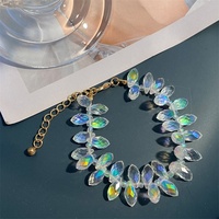 Bracelet Perlé en Cristal Transparent Multicolore Effet Arc-en-ciel pour Femme, Nouveauté Transfrontalière Mushang, Accessoire de Mode Tendance et Très Vendu