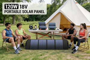 Panel Solar Portátil Plegable de 120/400W con Salida DC USB-C y USB-A para Estación de Energía, Teléfono, Tableta, Laptop, RV, Camping, Uso Fuera de la Red - Product Image 2