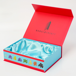 Custom Recyclable Red Book Shaped Paper <b>Box</b> Folding Packaging Rigid <b>Magnetic</b> Gift Boxes With Silk - Product Image 1