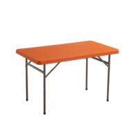 Ensemble table et chaises rectangulaires pliantes en fer blanc, mobilier d'extérieur pour salon, salle à manger, parcs, hôtels, cuisine, halls extérieurs