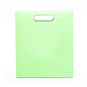 Bolsas con asas de papel, papel troquelado personalizado, troquelado, 250 gramos, ropa de arte, compras, impresión Offset ecológica negra, reutilizable - Product Image 5