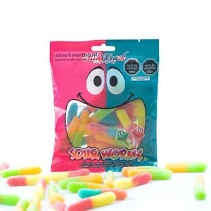 Minicrush Candy Gummies Custom Gecoat Zoet Zacht Taai Fruit Gummy Worm Snoep