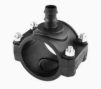 Raccords de selle à pince en PEHD noir Dexin pour conduites d'irrigation agricole 20mm-110mm, connecteur rapide, installation facile