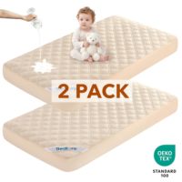 Protège-matelas imperméable OEKO-TEX, lot de 2, housse de matelas d'hôtel douce et respirante beige, commande en gros