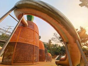 Sculpture de carotte en acier inoxydable brossé sur mesure |   Design d'art moderne pour la décoration de paysages extérieurs et de parcs - Product Image 2