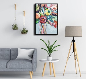XIXI Kit de Peinture sur Toile Faite à la Main par Numéros Série Botanique Bouquet Abstrait Coloré Design Pliable Sans Cadre Décoration Artistique DIY pour la Maison - Product Image 3
