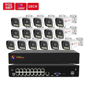 4MP IP POE NVR CCTV Kit sistema di videosorveglianza HD con 16 canali NVR visione notturna sistema di sicurezza domestica interna