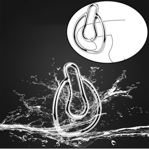 New Style Cock Clip Men's Sex Toys Chastity Device with Water Drop Shape Sliver Metal <b>Dildo</b> Chastity Clip for Male Bondage - Product Image 1