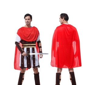 Costumi da Guerriero Romano in Poliestere Rosso di Alta Qualità con Mantelli per Feste di Halloween, <span class=keywords><strong>Cosplay</strong></span> per Adulti - Product Image 1