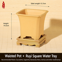 Pot Bunga Resin untuk Penggunaan di Taman, Pot Minimalis Gaya Cina dengan Banyak Lubang Drainase, untuk Tanaman Anggrek Daun Kecil Merah