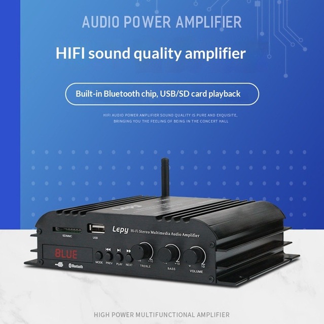 12V Hot Selling 45W*2 YFY-LP-269S with Hifi BT MP3 AUX Metal Power Sound Amplifier for Home/Student/Auto/Car