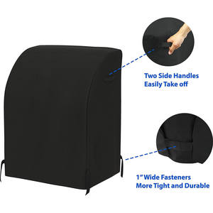 Black 21D Oxford Cloth Dust <b>Cover</b> for Outdoor BBQ Grill and Fire Pit Rain Resistant Metal Accessory for Charcoal BBQ - Product Image 3