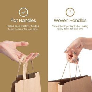 KM Premium Quality <b>White</b> Kraft Flat Handle <b>Paper</b> Bag Eco Friendly Shopping Sack for Gift <b>Wrapping</b> Retail Packaging Party Favors - Product Image 4