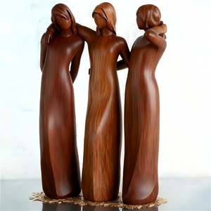 Adornos Creativos de Resina, Figura de Amistad de <span class=keywords><strong>Hermanas</strong></span>, Estatua de Madera Pintada a Mano, Decoración de Escritorio para el Hogar, Regalo de Amistad - Product Image 3