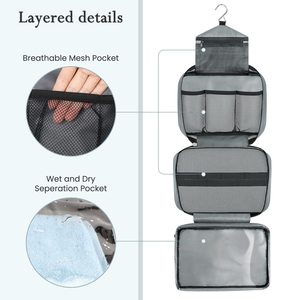 Hanging Travel Toiletry <strong>Bag</strong> for <strong>Men</strong> Waterproof Multi Compartments Travel Storage Kit <strong>Wash</strong> <strong>Bag</strong> for Business Trip - Product Image 3