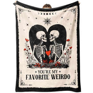 Coperta <span class=keywords><strong>Unica</strong></span> con Motivo Gotico di Scheletri per Coppie, Regalo '<span class=keywords><strong>Sei</strong></span> il Mio Preferito Eccentrico' per Coppie, Presente per Fidanzamento, Matrimonio e Anniversario - Product Image 1