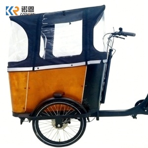 Triciclo Eléctrico Familiar con Caja de Pasajeros de Madera, Motor de 250W de Tracción Media, Transporte Seguro para Niños, para Desplazamientos Urbanos en Europa - Product Image 6