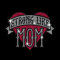 Transferts thermocollants personnalisés en strass pour la fête des mères, pour t-shirts