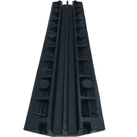 Protector de Cables de PVC y Goma de Doble Propósito de 2 Canales en Amarillo y Negro, Reductor de Velocidad