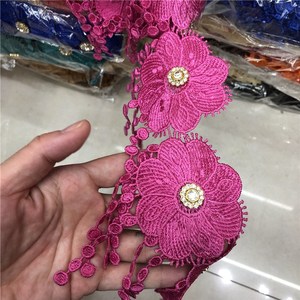 3D hoa Blush hoa thêu ren TRIM cưới Organza ren aplique - Product Image 2