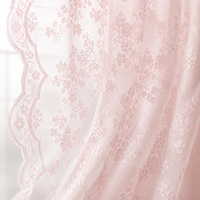 Rideaux Transparents en Dentelle Florale Minimalistes Filtrant la Lumière pour Salon et Chambre à Coucher