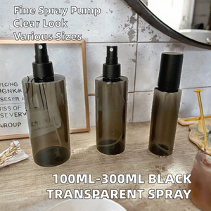 <b>200ml</b> Square Transparent PET Plastic Pump Sprayer <b>Bottle</b> with Matte Black Spray Cap for Shampoo and Skin Care - Product Image 2
