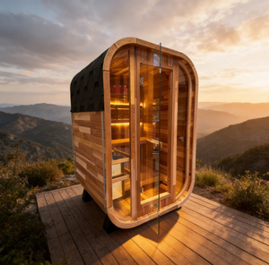 Sauna vapeur intérieur rapide et écologique en cèdre rouge massif, alimenté par prise secteur, pour 1-2 personnes, soulagement de la douleur, purification corporelle, garantie 3 ans - Product Image 1