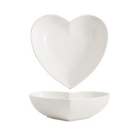Assiettes en porcelaine polie de bonne qualité en forme de cœur, vaisselle de table d'hôtel, vaisselle de sushi, petit motif, ensemble d'assiettes à dîner, ensemble cadeau