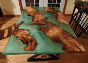Mesa de Resina Epoxi y Madera de Nogal Sólida Ecológica Personalizada para Hoteles, Mesa de Comedor de la Mejor Calidad para Restaurantes, Cafeterías y Cocinas - Product Image 6
