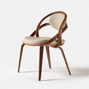 Sillas de Comedor de Madera Maciza, Asiento Alto con Respaldo, Cojín Tapizado para Cocina, Isla, Comedor, Restaurante, Cafetería, Hotel - Product Image 1