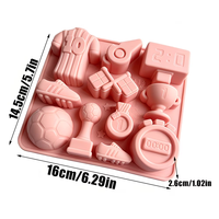 Moule en silicone antiadhésif Candyer personnalisable à 12 cavités en forme de trophée de football LFGB pour la décoration de gâteaux et la pâtisserie