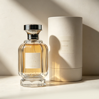 Flacon de parfum en verre cannelé transparent avec bouchon argenté, atomiseur vide, gravure mate, étiquette personnalisée, cosmétique de luxe en gros