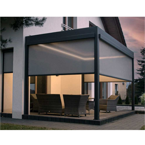<span class=keywords><strong>Rideau</strong></span> de <span class=keywords><strong>pergola</strong></span> imperméable <span class=keywords><strong>pour</strong></span> le jardin Rideaux de pare-soleil réglables à distance Écran à rouleau zippé imperméable et durable - Product Image 1