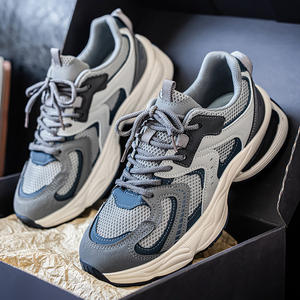 Zapatillas de deporte que combinan con todo para hombre, diseño de malla transpirable con cierre de cordones, suela gruesa informales de zapatos, verano 2025 - Product Image 3