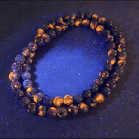 Pulsera de cuentas de cristal de fuego de Ganoderma Flame Stone, estilo europeo americano, nueva moda transfronteriza, que brilla en la oscuridad, de jadeíta dorada.