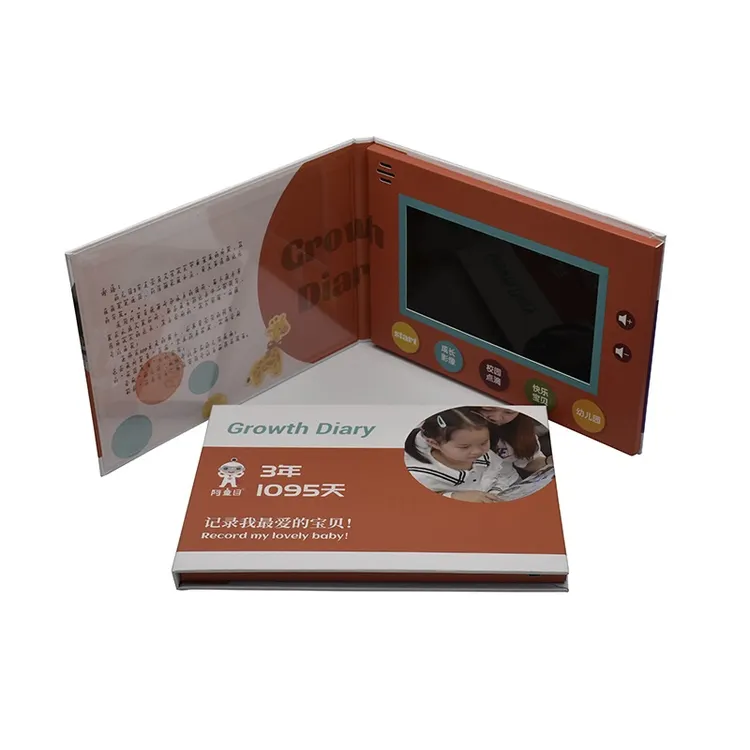 China Factory Günstiger Preis Benutzer definierte Geschenk-Grußkarten 7-Zoll-HD-LCD-Bildschirm Video-Broschüre 5-Zoll-Grafikkarte