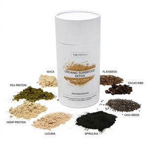 Umweltfreundliche Recycelbare Lebensmittelechte Runde Pappröhre für Proteinpulver Kaffee Schokolade mit Verschwindender Bedruckung - Product Image 1