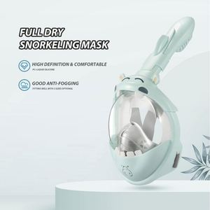Souriant hippopotame maille sac Pack pliable Tube respiratoire hippopotame pliant enfant visage complet enfants tuba masque plongée - Product Image 3