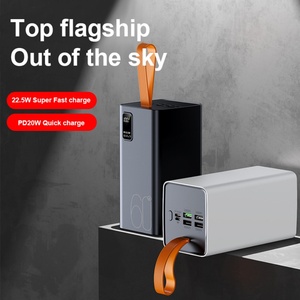 Station d'alimentation haute capacité 60000 mAh avec écran numérique, quatre sorties USB, chargeur portable 22,5 W PD pour téléphone - Product Image 3